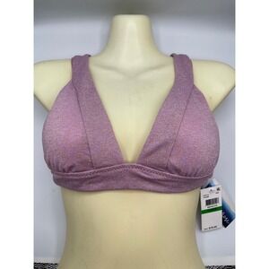 Isabella Rose Pink, Purple Metallic Triangle Bikini Swim Top Women's Size Large‎